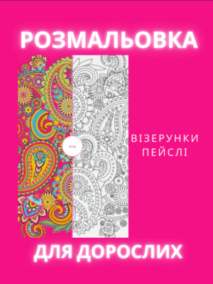 Розслабся, відчуй гармонію та поринь у світ вишуканих ліній із розмальовкою “Візерунки Пейслі”